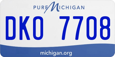 MI license plate DKO7708