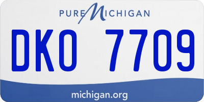 MI license plate DKO7709