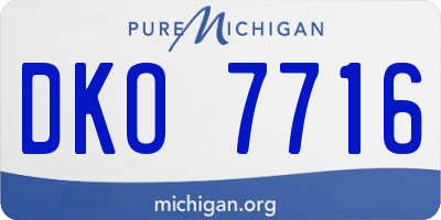 MI license plate DKO7716