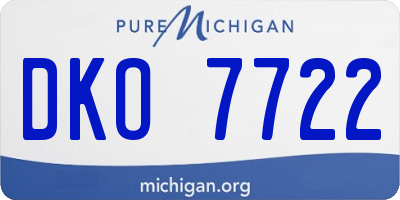 MI license plate DKO7722