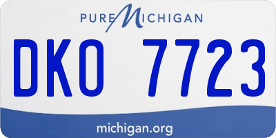 MI license plate DKO7723
