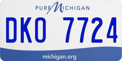 MI license plate DKO7724