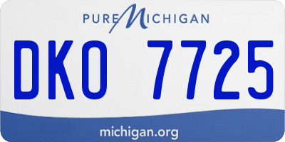 MI license plate DKO7725