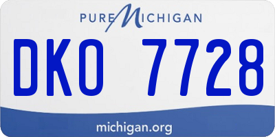 MI license plate DKO7728