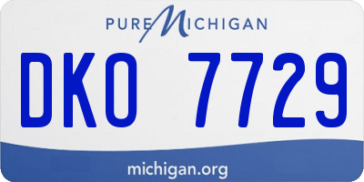 MI license plate DKO7729