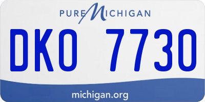 MI license plate DKO7730