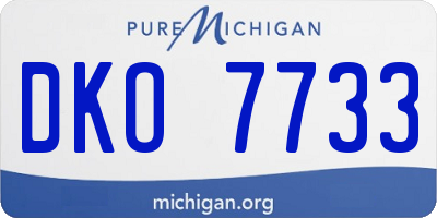 MI license plate DKO7733