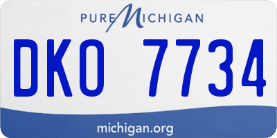 MI license plate DKO7734