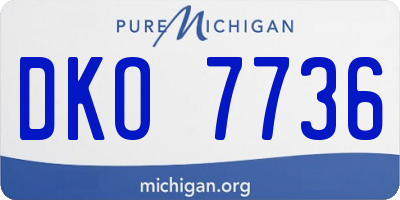 MI license plate DKO7736