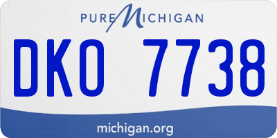MI license plate DKO7738