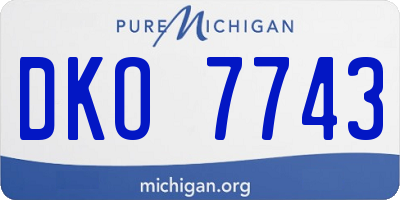 MI license plate DKO7743