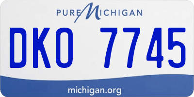 MI license plate DKO7745