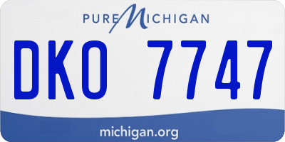MI license plate DKO7747
