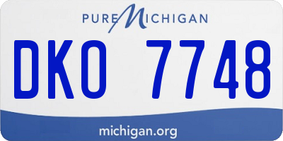 MI license plate DKO7748