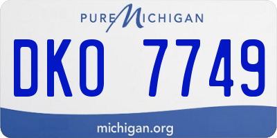MI license plate DKO7749