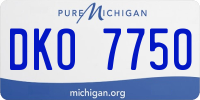 MI license plate DKO7750