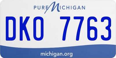 MI license plate DKO7763