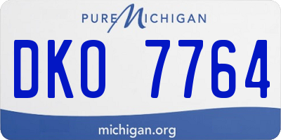 MI license plate DKO7764