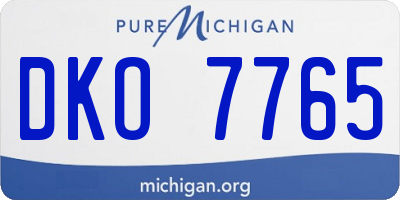 MI license plate DKO7765
