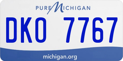 MI license plate DKO7767