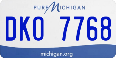 MI license plate DKO7768