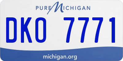 MI license plate DKO7771