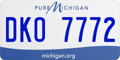 MI license plate DKO7772