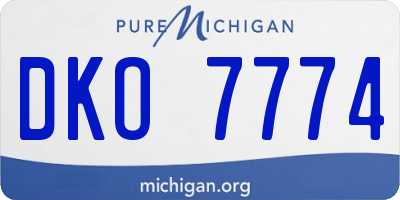 MI license plate DKO7774