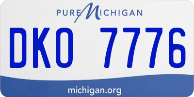 MI license plate DKO7776