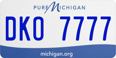 MI license plate DKO7777