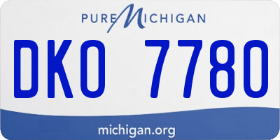 MI license plate DKO7780