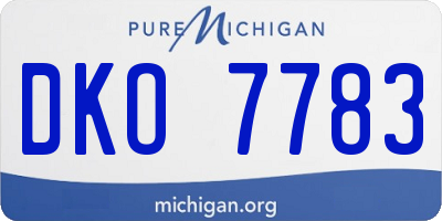 MI license plate DKO7783