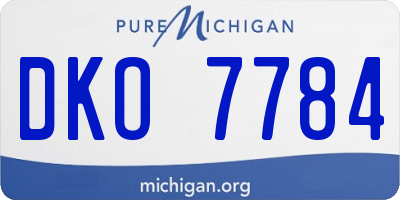 MI license plate DKO7784