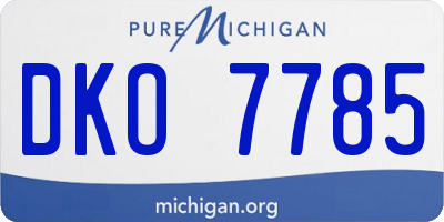 MI license plate DKO7785