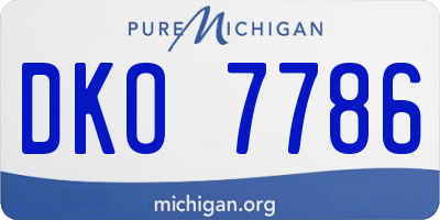 MI license plate DKO7786