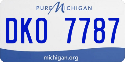 MI license plate DKO7787