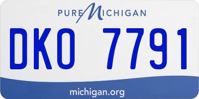 MI license plate DKO7791