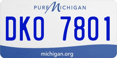 MI license plate DKO7801