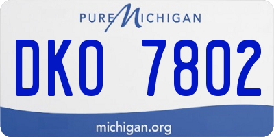 MI license plate DKO7802
