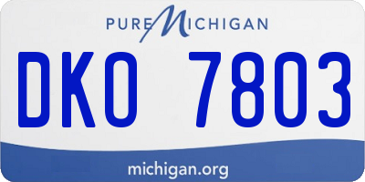 MI license plate DKO7803