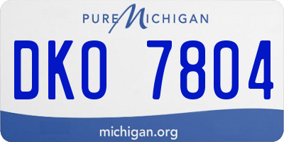 MI license plate DKO7804