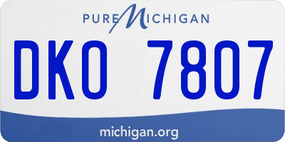 MI license plate DKO7807