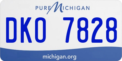MI license plate DKO7828