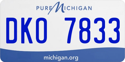 MI license plate DKO7833