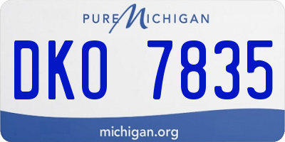 MI license plate DKO7835