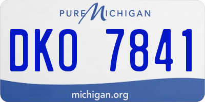 MI license plate DKO7841