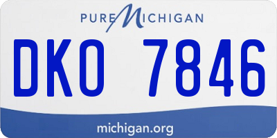 MI license plate DKO7846