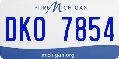 MI license plate DKO7854
