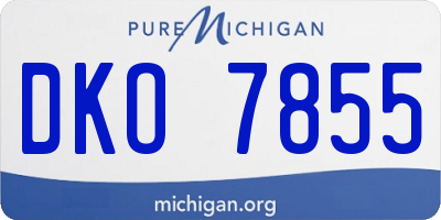 MI license plate DKO7855