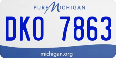 MI license plate DKO7863